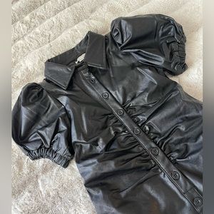 Girls pleather holiday black dress size 10